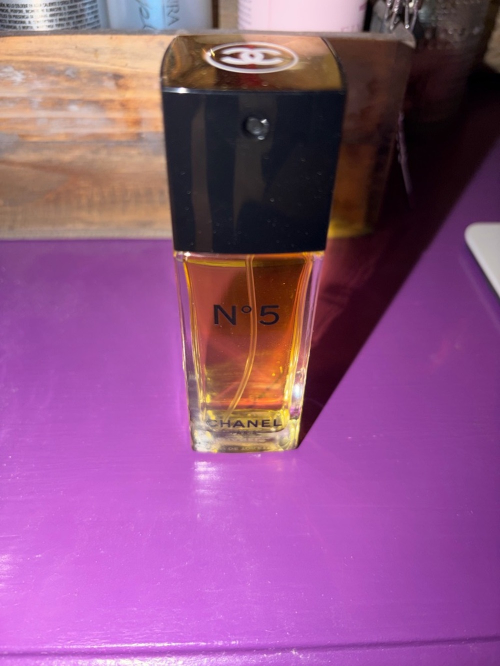 CHANEL N°5 Perfume Bottle in Black and Amber